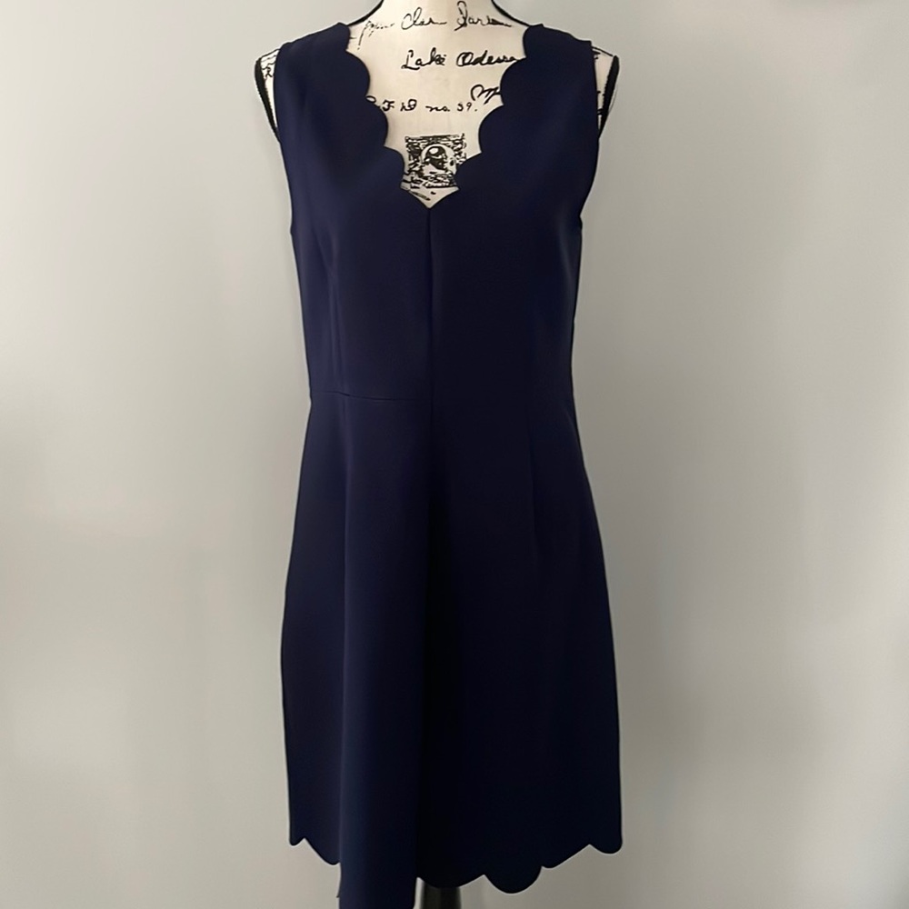 Laser cut scallop J Crew shift dress